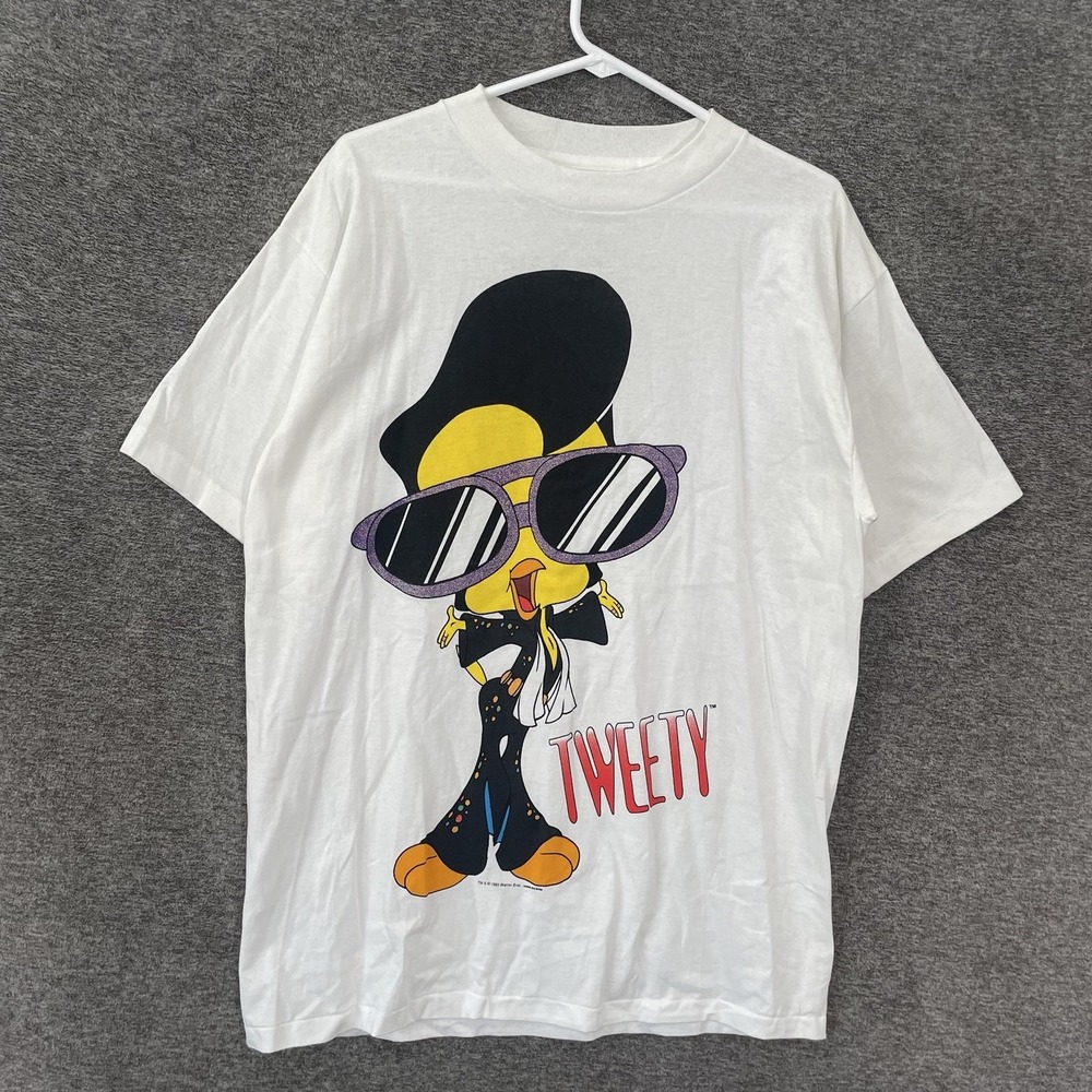 VTG Wild Oats Tweety Shirt Mens XL White 1993 Looney Tunes Tee 90s SINGLE STITCH